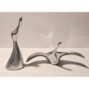 Mid-Century Hoselton Modern Inspired Abstract Goose Aluminum Sculptures